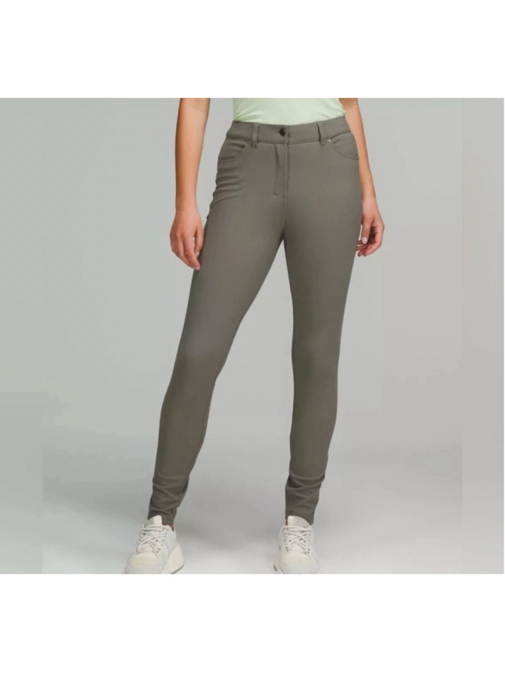 Women's Lululemon City Sleek Slim-Fit HR Pant Size 27. Greenish-Gray